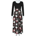 thumbnail image 5 of safuny Women's Long Sleeve Ankle Dress Christmas Print Round Neck Long Dress Beach Casual Maxi Sundress Dressy Lounge Trendy Blazer Pullover Gray XXL, 5 of 6