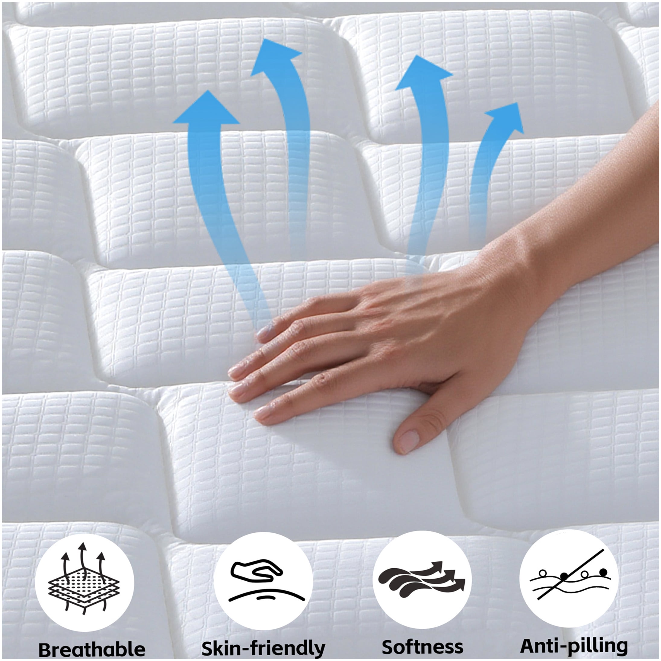 King Size Mattress in a Box, 10 Inch Hybrid Gel Memory Foam and Pocket Springs, Medium Firm, CertiPUR-US Certified, Fiberglass Free, Motion Isolation, Breathable Cover
