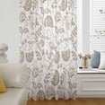 thumbnail image 6 of Khaki Farmhouse Sheer Curtains 54 Inches Long, Floral Floral Plant Leaf Vintage Spring Light Filering Curtains, Breathable Simi Curtain Privacy Drapes for Kitchen Bathroom Small Window Treatment, 6 of 9