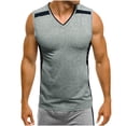 thumbnail image 2 of pstuiky Camiseta sin mangas para hombre, Camiseta deportiva y casual de cuello redondo de color liso para hombre. Camisas de hombre xxxl, 2 of 8