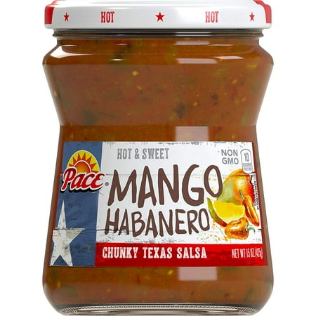 Mango Habanero Salsa, Hot, 15 oz. Glass Jar Pace - Hot