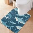 thumbnail image 5 of Toilet Rug Rectangle Bathroom Rugs Non-Slip Soft Plush Machine Washable Contour Bath Mat Sharks Fish in Sea 24x16, 5 of 9