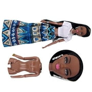 A-Waroom 12 Inch African American Black Doll with Long Hair – Moveable Joint Toy Doll for Girls, Educational Pretend Play Baby Doll Toy Gift