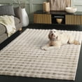 thumbnail image 4 of Safavieh Faux Rabbit Bubble Selina Solid Machine Washable Area Rug, Beige, 6' x 6' Square, 4 of 12