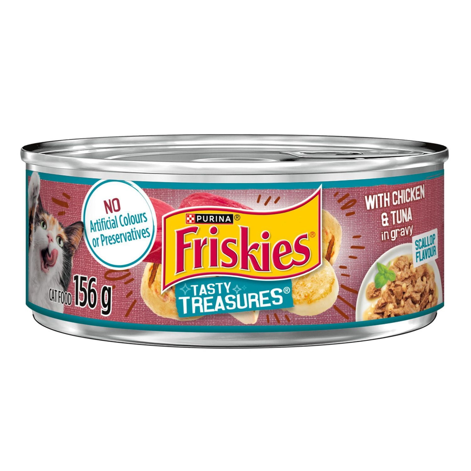 Friskies Tasty Treasures Chicken & Tuna, Wet Cat Food 156g, 156 g