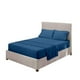 thumbnail image 4 of Juego de ropa de cama para el hogar Sábana de cama Funda de colchón Funda de almohada Juego de ropa de cama de poliéster de color sólido, Azul marino, Rey, 4pcs / set Eigraketly HA6267-39B, 4 of 7
