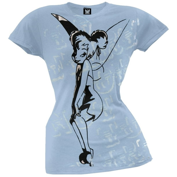Tinker Bell - Tinkerbell - Flocked Pose Juniors T-Shirt - Medium - Walmart.com - Walmart.com