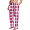 thumbnail image 2 of Uemuo Plaid Heart Pattern Men's Wide Leg Palazzo Lounge Pants with Pockets Light Weight Loose Comfy Casual Pajama Pants-Medium, 2 of 9