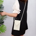 thumbnail image 4 of LNGOOR Hand-Woven Pearl Bags Lady Beaded Shoulder Bag Handbag Flap Bag Mini Crossbody Bag #Triangle, 4 of 9