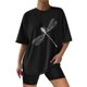 thumbnail image 1 of Gibobby Blusas Holgada Camisetas de tamaño para mujer, camisetas holgadas de manga corta con cuello redondo, blusa informal de verano, camiseta básica 2023（Negro， S), 1 of 4