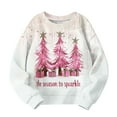 thumbnail image 4 of Blusas y camisas de manga larga con cuello redondo para niños Estampados navideños de manga larga Casual Suelto Forro polar para mayor calidez Sudadera con capucha de manga larga con cuello redondo pa, 4 of 4