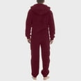 thumbnail image 2 of Mens Rompers for Adults Men's Winter Thick Warm Long Sleeve Casual Solid Zipper Loose Hooded Jumpsuits Pajamas Adult Onesies for Men XL, 2 of 7