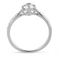 thumbnail image 3 of Luxe Jewelry Designs Women's Stainless Steel Engagement Cathedral Ring with Cubic Zirconia- Size 6, 3 of 4