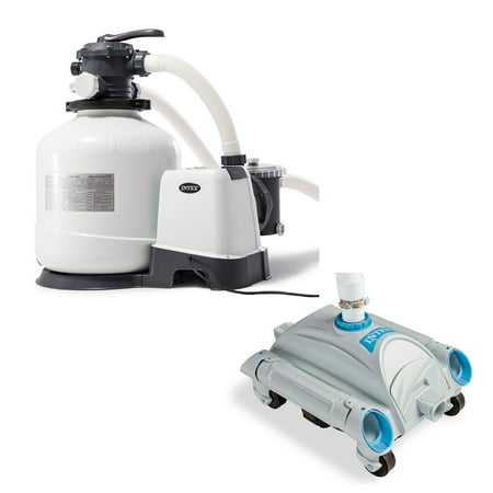 Intex 3000 GPH Above Ground Pool Sand Filter Pump and Automatic Pool