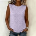 thumbnail image 4 of GUACER Womens Pointelle Tank Top Round Neck Eyelet Casual Sleeveless Blouse Lightweight Summer Camisole, 4 of 7