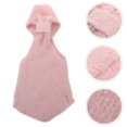 thumbnail image 2 of Top corto rosa sin mangas con cuello halter para mujer, ideal para otoño e invierno, con capas y espalda descubierta, ideal para uso diario y fiestas, 2 of 7