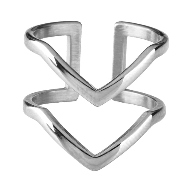 Anillos de Mujer de Acero Inoxidable LuckyLy, Diseño Moderno y Ligeramente Ajustable, Modelo Diane plateado 7