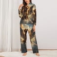 thumbnail image 2 of Daiia Cloud Rainbow Winged Dog for Women's Long-Sleeved Pajama Set – Soft & Comfortable Sleepwear Button-Up Pajamas Cozy Lounge Wear-Medium, 2 of 7