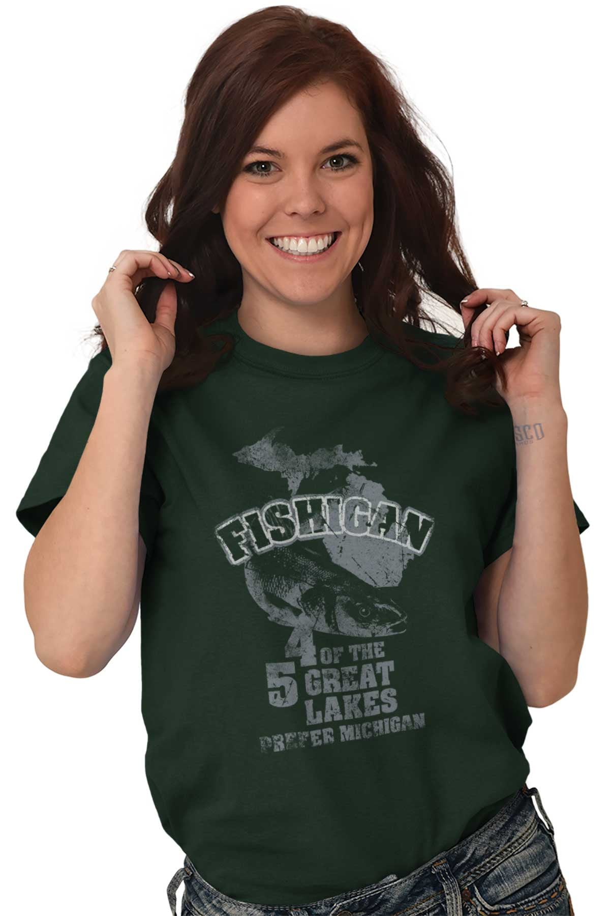 Michigan Funny Fishigan Fishing Lover Men's Graphic T Shirt Tees
