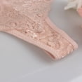 thumbnail image 7 of YWDJ Womens Thong Underwear Lace Lightweight No Show Fashion Sexy Lace Flower Transparent Gauze Bow Low Waist G-string Pants Panties Thong Pink XL, 7 of 7
