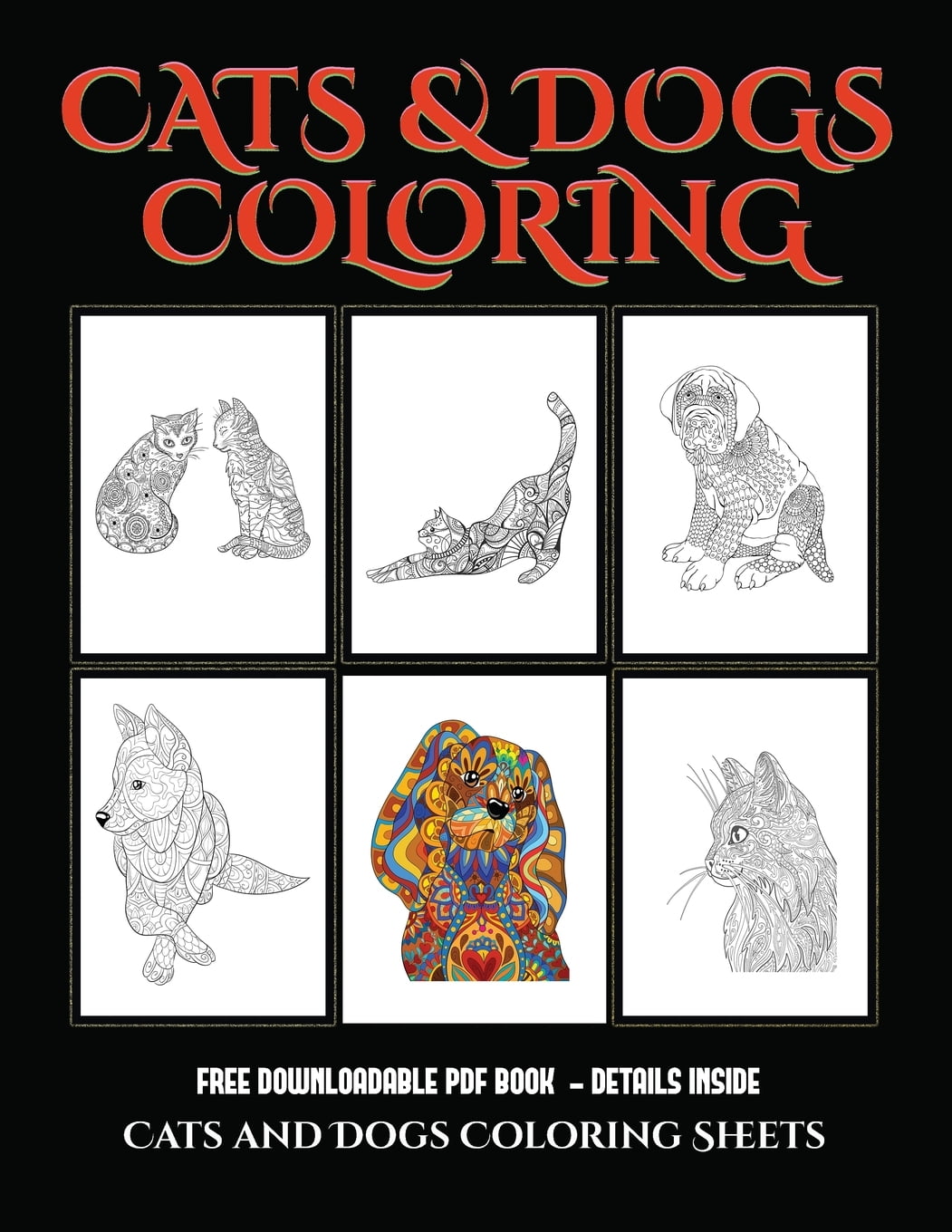 Cats and Dogs Coloring Sheets: Cats and Dogs Coloring Sheets : Advanced