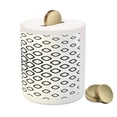thumbnail image 3 of Abstract Piggy Bank, Trippy Fractal Geometrical Rounded Square Shapes Minimalist Artisan Pattern, Ceramic Coin Bank Money Box for Cash Saving, 3.6" X 3.2", Black and White, by Ambesonne, 3 of 4