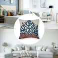 thumbnail image 5 of Acheng White Euro Pillowcases Pack of 2, Euro Size Pillow Covers, Coral, Sea Weeds, Beaded, Beach Style Euro Size Pillow Shams Easter - Blue Coral Treasure 18x18in, 5 of 7