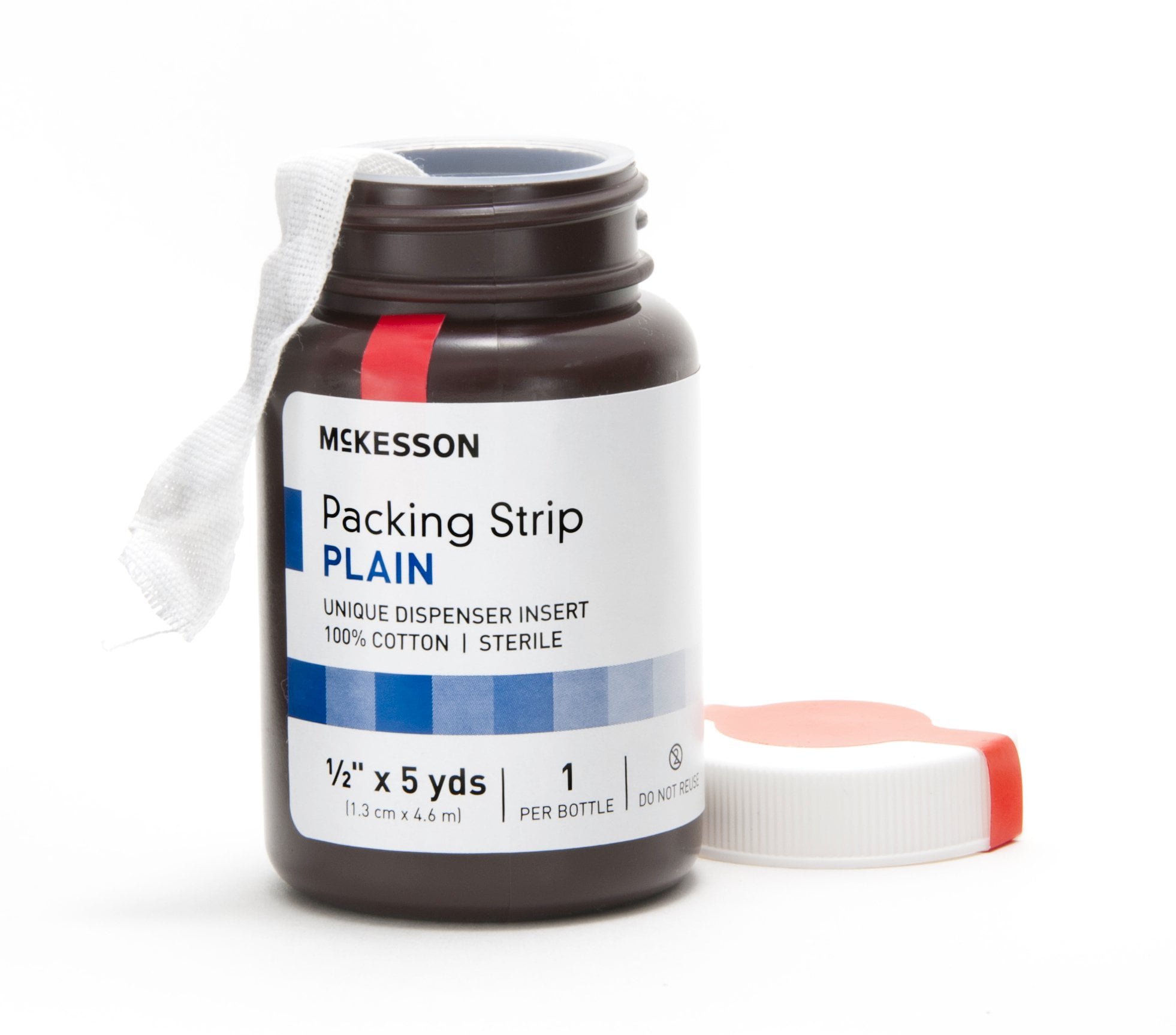 McKesson Wound Packing Strip Plain Cotton Nonimpregnated Medium 1/2