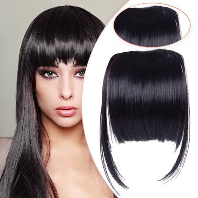 WIFKLSIIPG Perruque Frange pour Femmes Frange avant Tête à Clipser Extension de Cheveux Humains Perruque Frange à Air Favoris Frange Qi Épingle à Cheveux