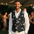 thumbnail image 4 of Yuyamidu Colorful Snowflake Men's Formal Suit Vest Fit for Business or Casual Dress Size 4XL Slim Fit Waistcoat with Pockets Music Note Daily Wear Clothing, 4 of 7