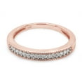 thumbnail image 3 of 1/10 ct. t.w Round Cut Lab Created Moissanite Diamond Half Eternity Stackable Band Ring For Women In 10K Solid Rose Gold (G-H Color, VVS1 Clarity, 0.10 Cttw)-5, 3 of 8