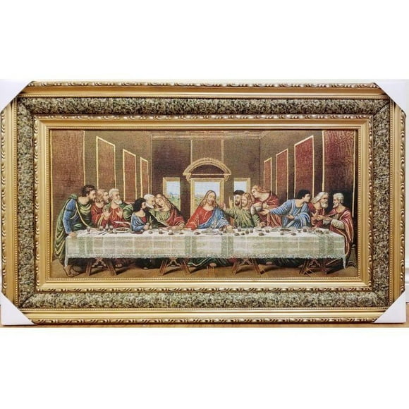 17.5 X 29.5" Last Supper Framed Tapestry