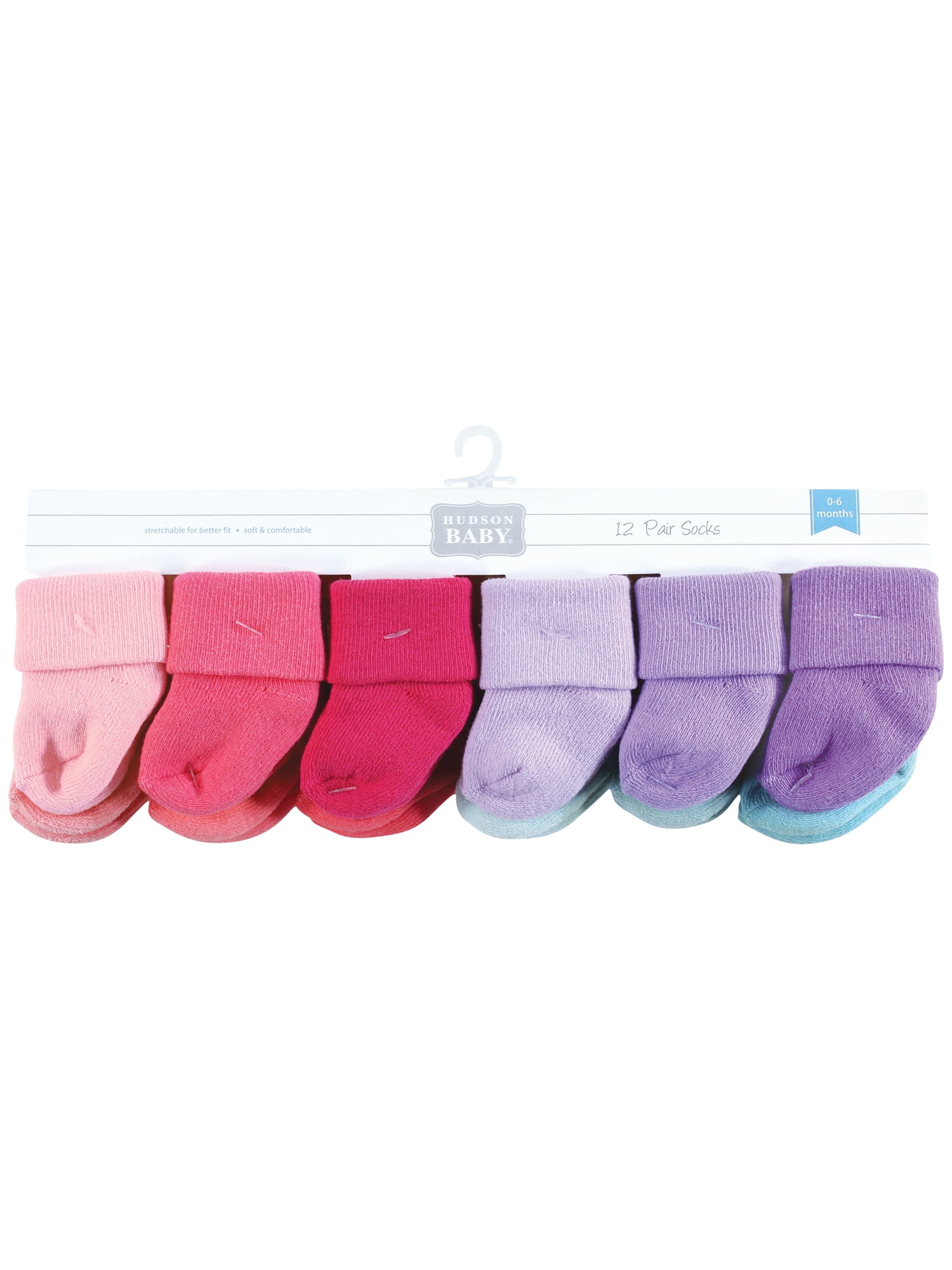 Hudson Baby Terry Socks, 12 Pack, 0-12 Months