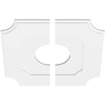 thumbnail image 4 of Ekena Millwork CMP22LE2-07000 22 in. OD x 7 in. ID Carré Locke Architecture Grade Médaillon de Plafond Contemporain PVC - 2 Pièces, 4 of 4