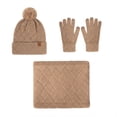 thumbnail image 5 of HNMKIU Winter Warm Knitted Scarf Hat Set Thermal Lined Outdoor Riding Ear Cold Weather Khaki - One Size, 5 of 5