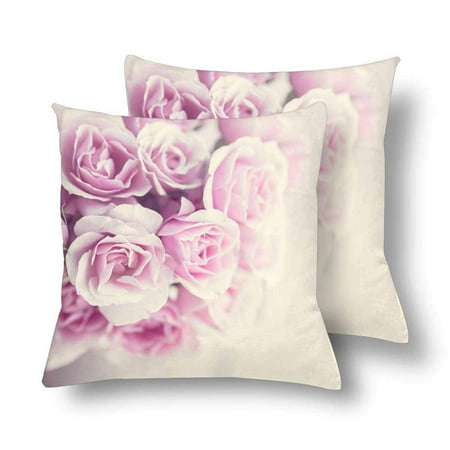 Gckg Pastel Roses Throw Pillow Covers 18x18 Inches Set Of 2
