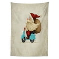 thumbnail image 3 of Ambesonne Christmas Tablecloth Rectangular Table Cover, Santa on Motorcycle, 60"x84", Red Tan Pale Blue, 3 of 4