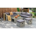 thumbnail image 1 of Costway 8PCS Patio Rattan Furniture Set Storage Waterproof Cover Grey Cushion, 1 of 10