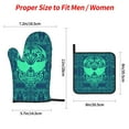 thumbnail image 3 of ZICANCN Oven Mitts and Pot Holders Sets, Skull Tribe Flame Green Print Baking Sets Kitchen Heat Resistant 4 Pieces, 3 of 8