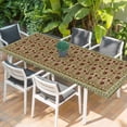 thumbnail image 2 of Boho Floral Table Cloths for 8 Foot Rectangle Tables, Modern Geometric Ethnic Abstract Flowers Red Green Patio Waterproof Elastic Fitted Tablecloths, Washable Rectangular Table Cover for Camping, 2 of 8