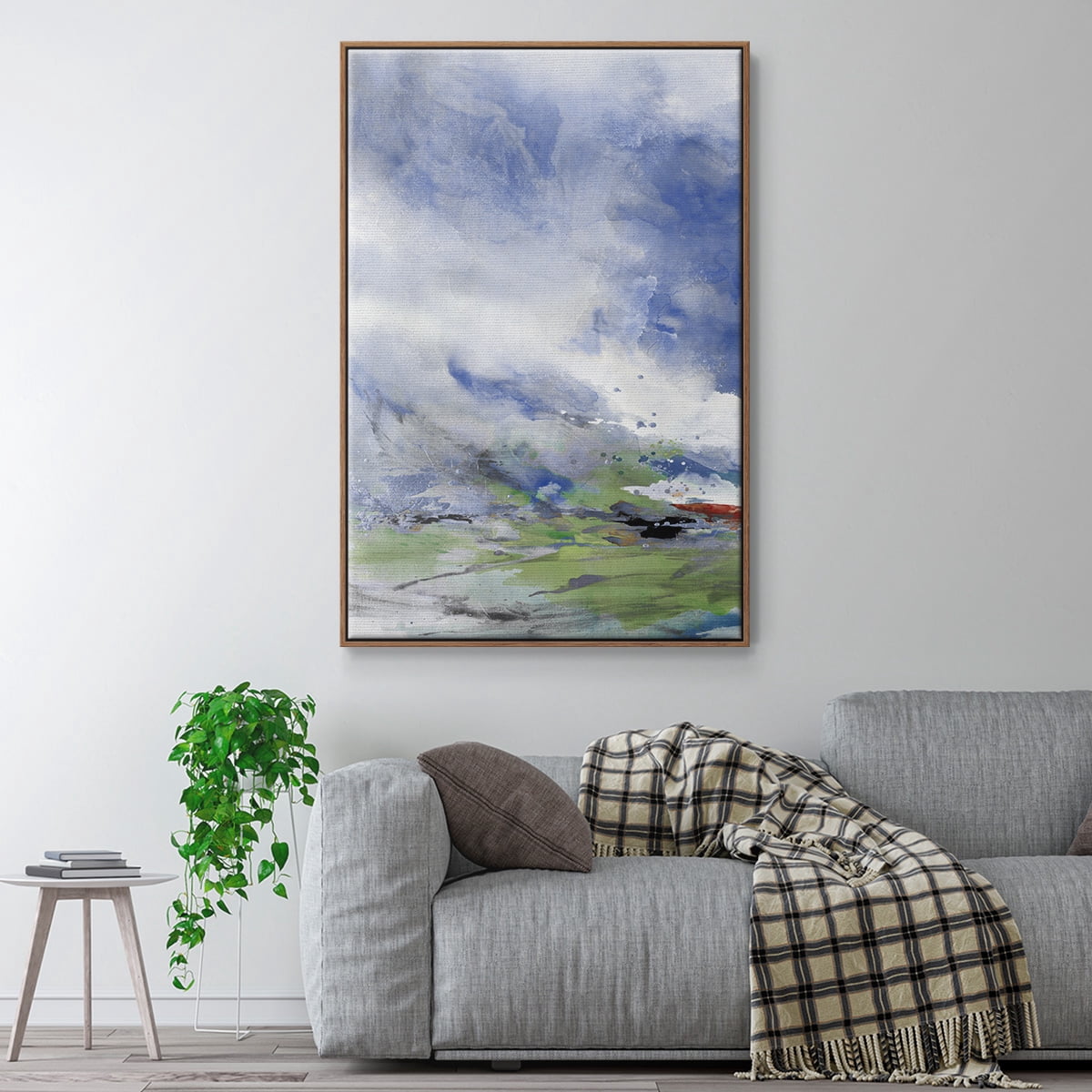 Spring Air I Framed Premium Gallery Wrapped Canvas - Ready to Hang - 27 x 41 - Walnut Floating Frame