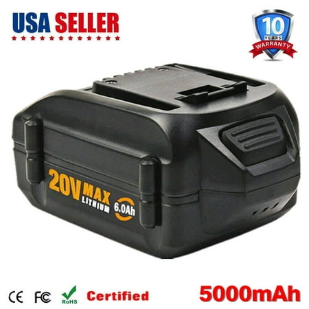 

1 Battery 6.0Ah WA3520 For WORX WA3575 WA3578 WA3525 WG160 20V Max Lithium Tools Battery 6000mAh