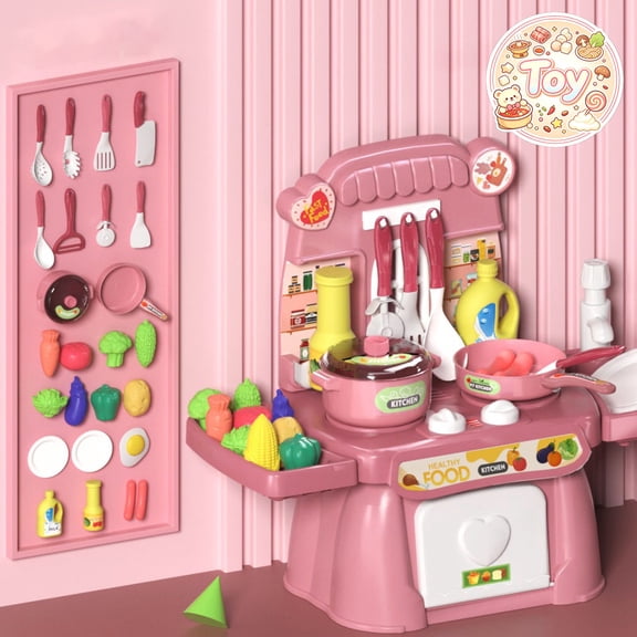 Ice Cream Candy Cart Playset with Simulated Lollipop & Dessert, Street Stall Pretend Play Toys, Vendor Role Play Kit, Christmas Birthday Gifts, Toys for Toddler Baby Kids Boys Girls, Age 3