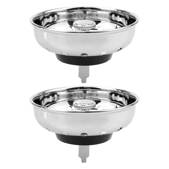 2 Pcs Stainless Steel Kitchen Sink Stopper and Strainer for Kitchen,Bathroom 80mm/3.1" (Bright Sliver)