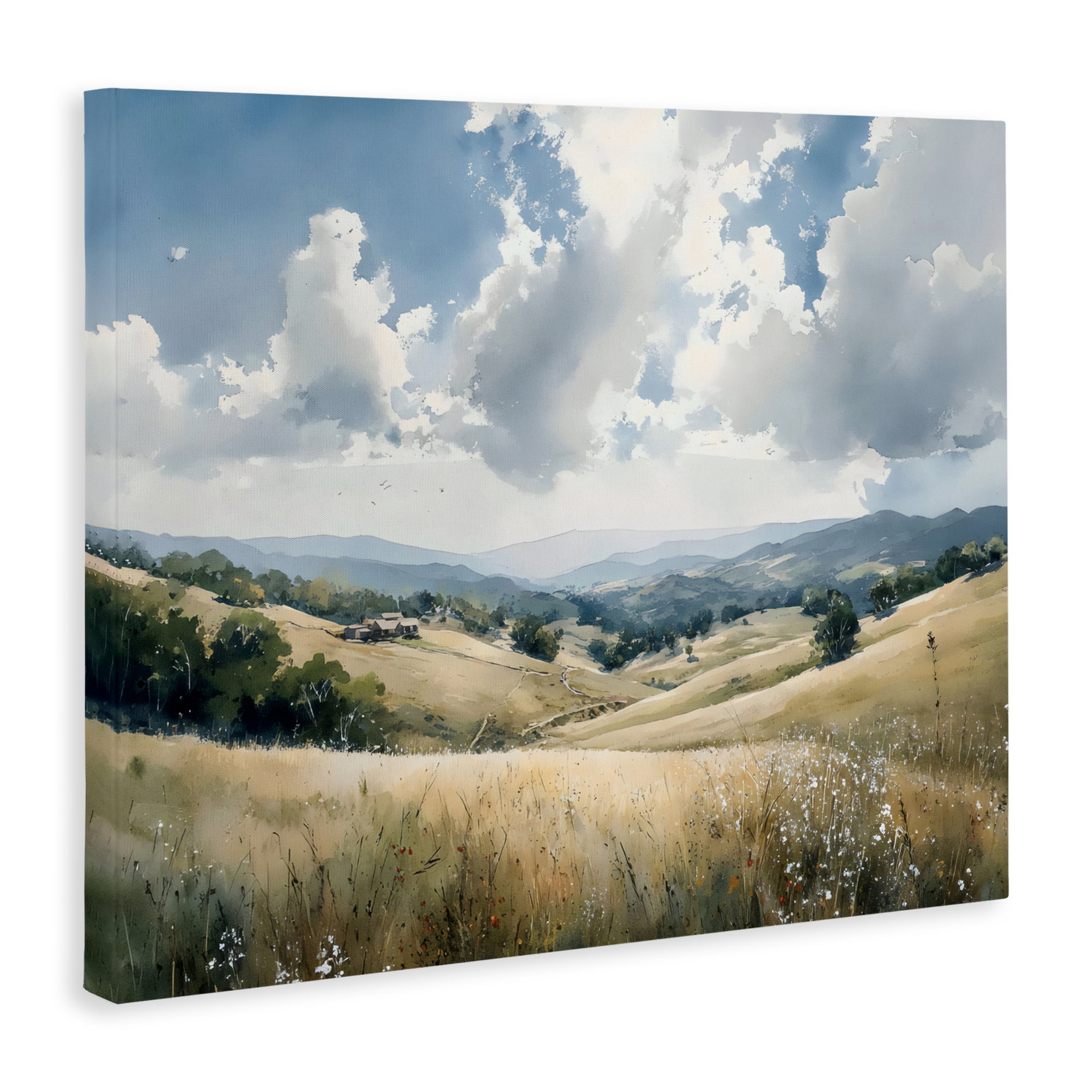 Stupell Industries Distant Hill House in Meadow Canvas Wall Art, design by Franklyn Gregory