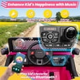 thumbnail image 6 of Joyracer 24V 2 Seater Kids Ride on Truck with Remote Control, 4×200W Motor, Electric Battery Powered Toys Car w/ 4 Wheels Spring Suspension, 3 Speeds, LED Lights, Bluetooth Music, Rose Pink, 6 of 14