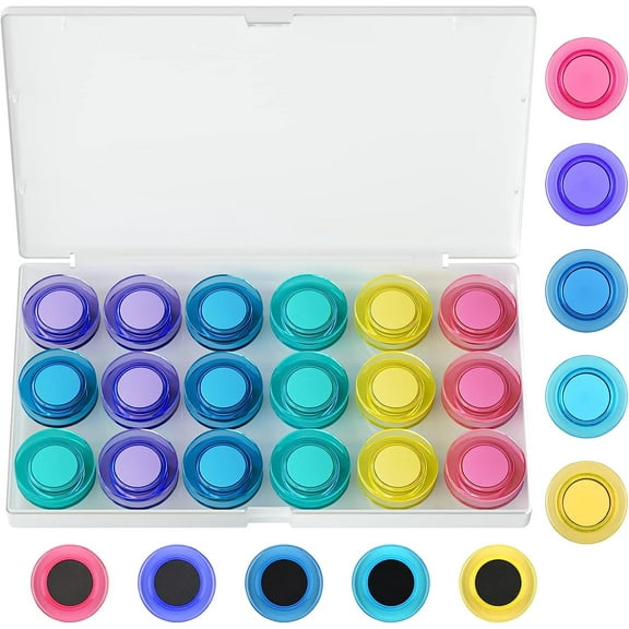 36 Pack Strong Dry Erase Board Magnets Set, Magnets for Whiteboard, 3 cm Round Colored Magnets for Classroom, Refrigerator, Office, Home (5 Colors)