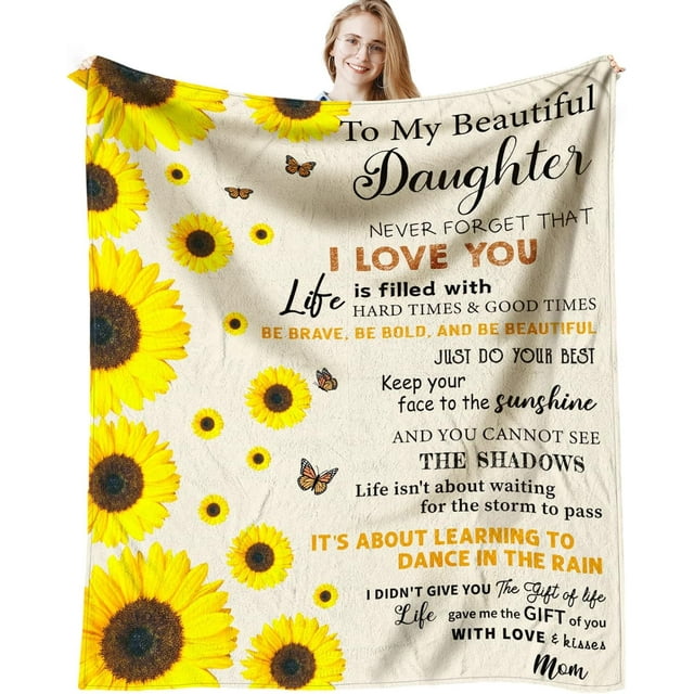 Daughter Birthday Gifts Blanket - Daughter Gift from Mom - Gifts for Daughters from Mothers - Birthday Gifts for Daughter Adult - to My Daughter Blanket from Mom 60 x 50 inch
