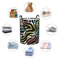 thumbnail image 6 of TEQUAN Waterproof Laundry Hampers, Colorful Zebra Exotic Animal Pattern Clothes Storage Basket with Handle (M), 6 of 7