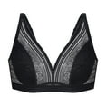thumbnail image 7 of HSIA Wirefree Full Coverage Non Padded Plus Size Deep V Lace Comfortable Bra Black XXL, 7 of 7